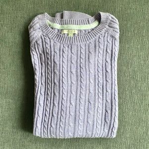 S Lavender Sonoma Cable Knit Sweater